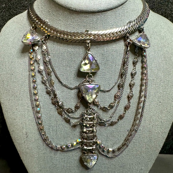 Unique Rhinestone Layered Necklace - Picture 1 of 4